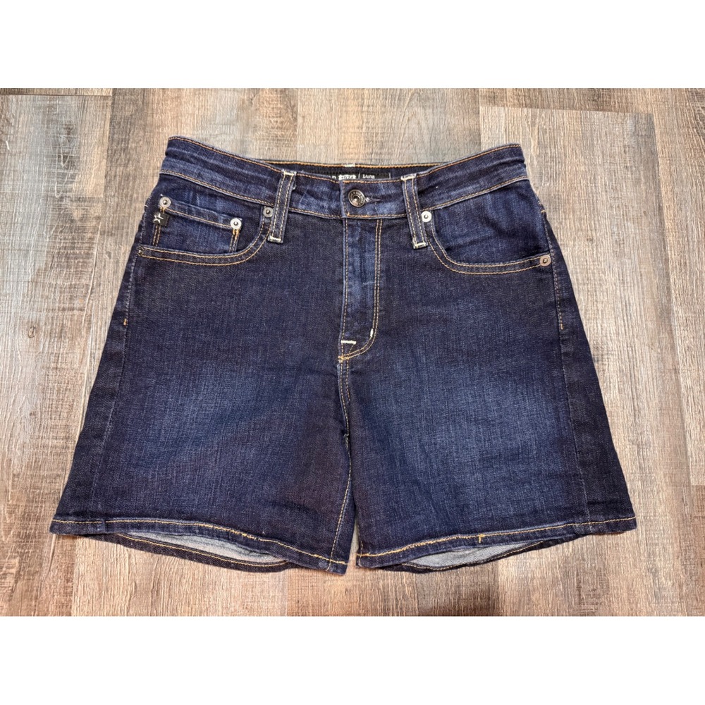 Big Star Luna High Rise Denim Shorts Dark Wash Blue Jean Size 26